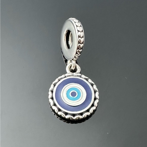 Pandora Evil Eye Protection Silver Travel Charm 925 Ale #210 - Picture 2 of 5